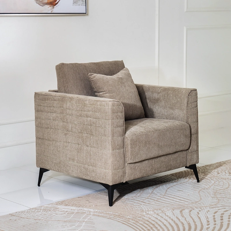 Side view of Line Sofa Set in brown
