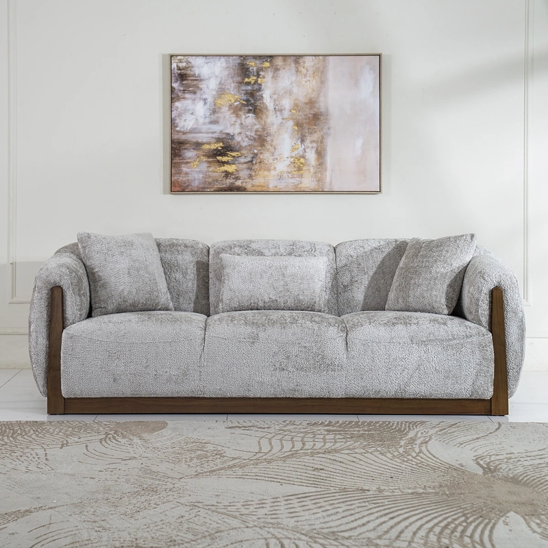 Front view of Grey Ramsey Sofa Set